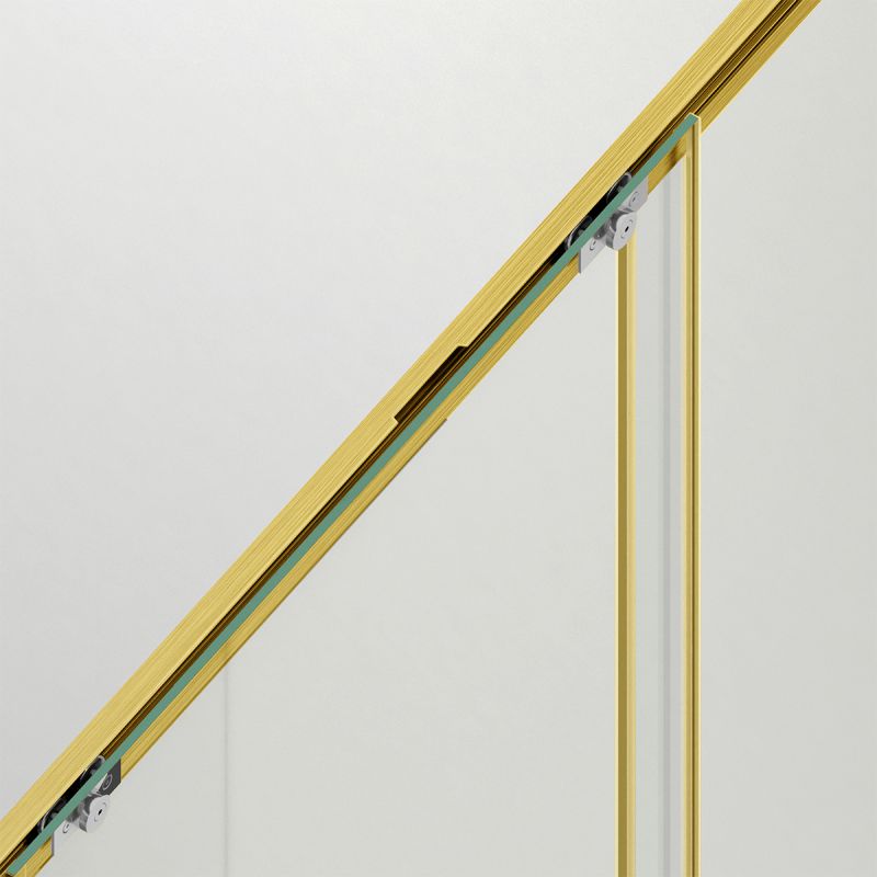 Usa de dus, glisanta, transparenta, sticla securizata de 6 mm, dimensiuni intre 100-180 cm, profil Auriu Mat, Hanes