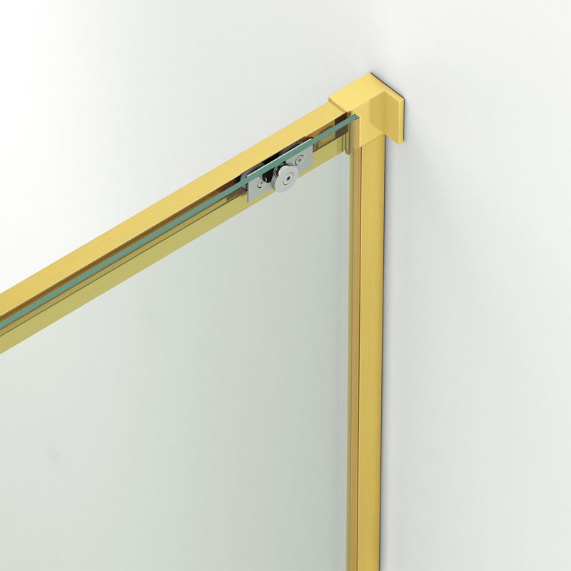 Usa de dus, glisanta, transparenta, sticla securizata de 6 mm, dimensiuni intre 100-180 cm, profil Auriu Mat, Hanes