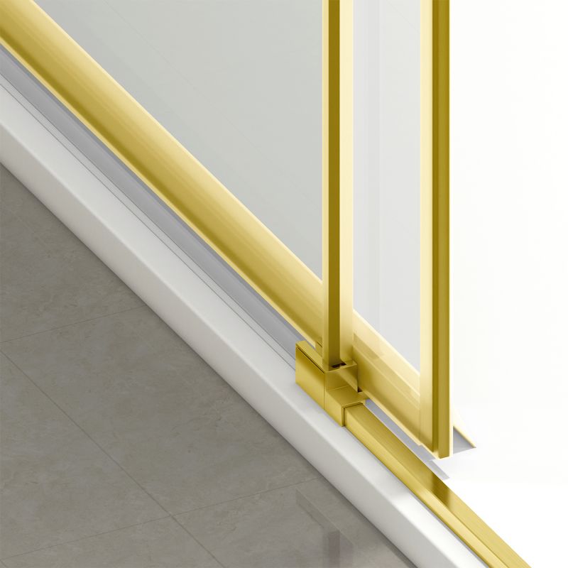 Usa de dus, glisanta, transparenta, sticla securizata de 6 mm, dimensiuni intre 100-180 cm, profil Auriu Mat, Hanes