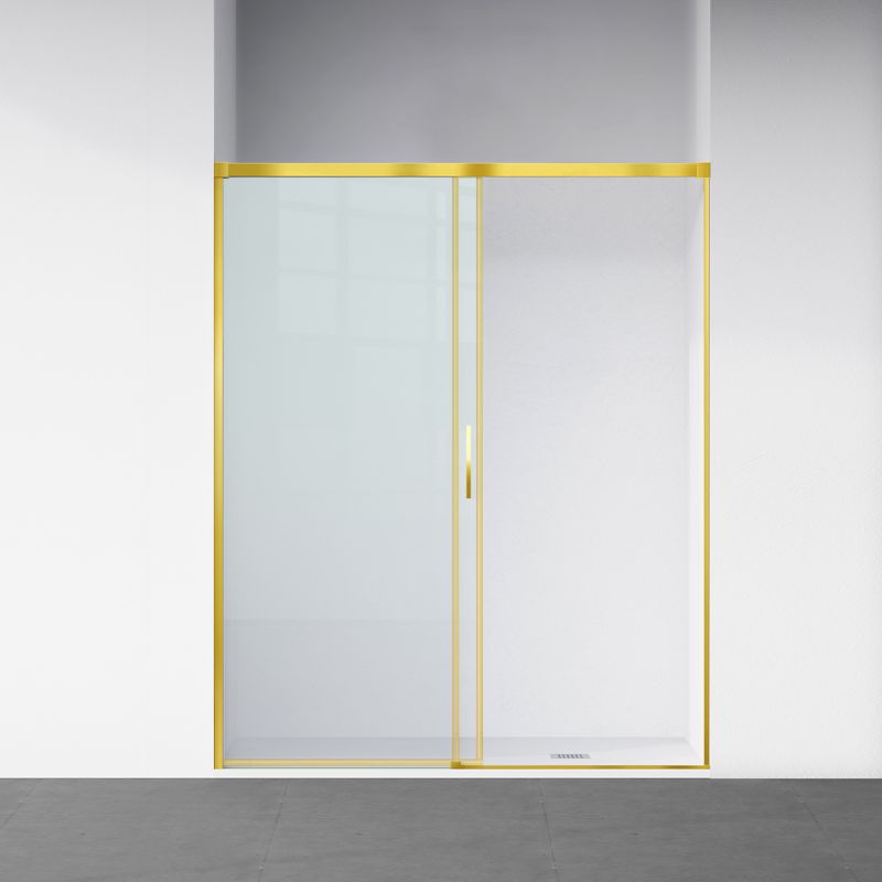 Usa de dus, glisanta, transparenta, sticla securizata de 6 mm, dimensiuni intre 100-180 cm, profil Auriu Mat, Hanes