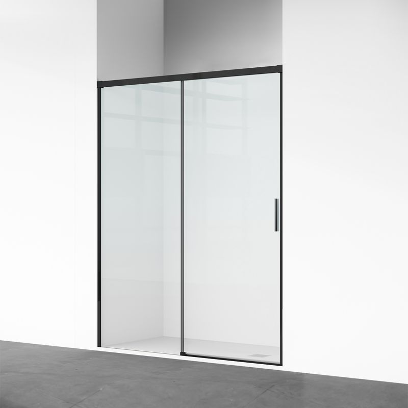 Usa de dus, glisanta, transparenta, sticla securizata de 6 mm, dimensiuni intre 100-180 cm, profil Negru Mat, Hanes