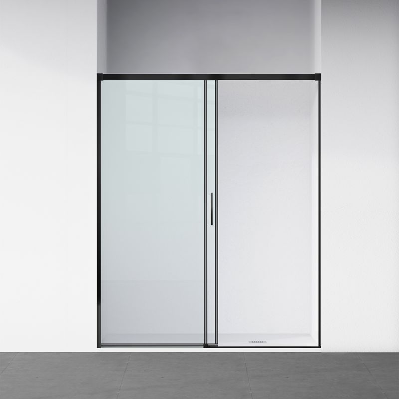 Usa de dus, glisanta, transparenta, sticla securizata de 6 mm, dimensiuni intre 100-180 cm, profil Negru Mat, Hanes