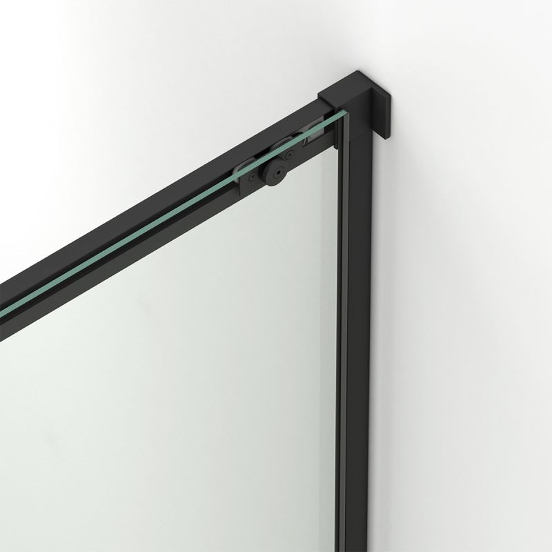Usa de dus, glisanta, transparenta, sticla securizata de 6 mm, dimensiuni intre 100-180 cm, profil Negru Mat, Hanes