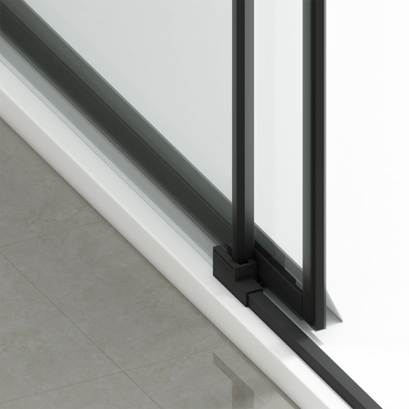 Usa de dus, glisanta, transparenta, sticla securizata de 6 mm, dimensiuni intre 100-180 cm, profil Negru Mat, Hanes