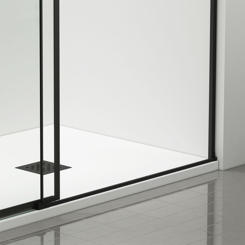 Usa de dus, glisanta, transparenta, sticla securizata de 6 mm, dimensiuni intre 100-180 cm, profil Negru Mat, Hanes