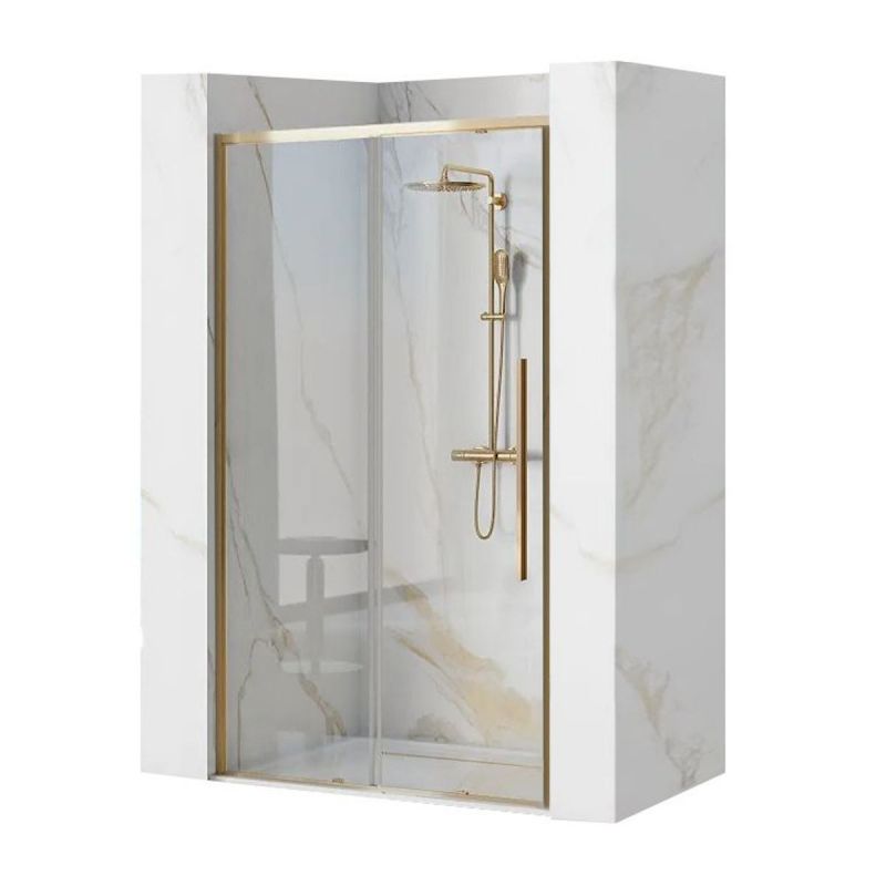 Usa de dus, REA-SOL Gold, 120 cm, Glisanta, Sticla securizata transparenta 6mm