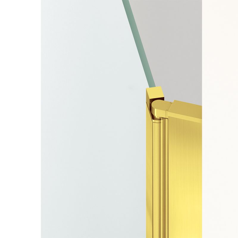 Usa de dus, transparenta, Batanta, Auriu Mat sticla securizata 6 mm, dimensiniuni: 100, 120, 140 x 195 cm, Napoli