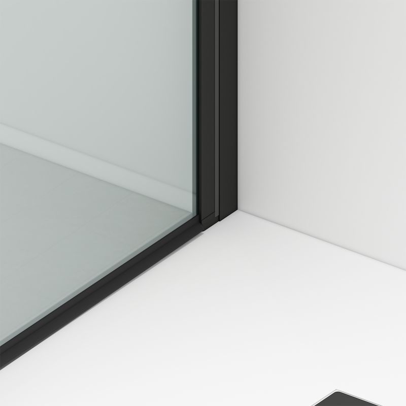 Usa de dus, transparenta, Batanta, Negru Mat, sticla securizata 6 mm, dimensiniuni: 100, 120, 140 x 195 cm, Napoli