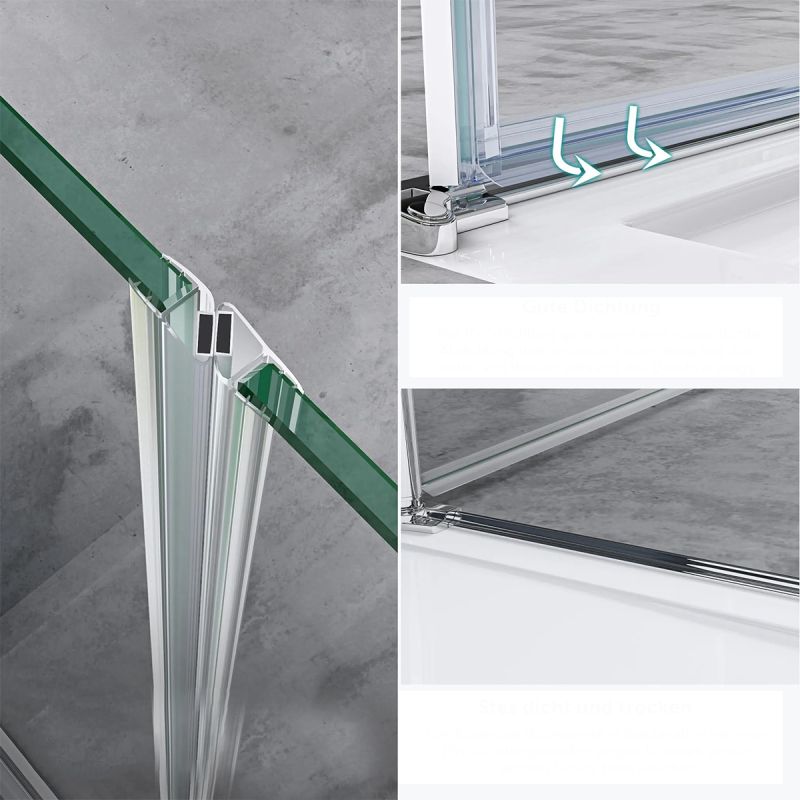 Usa de nisa EGO-24D, sticla securizata 6 mm, Transparenta, Deschidere 180°, 80-85-100-140x195 cm, tratament Nano Easy Clean