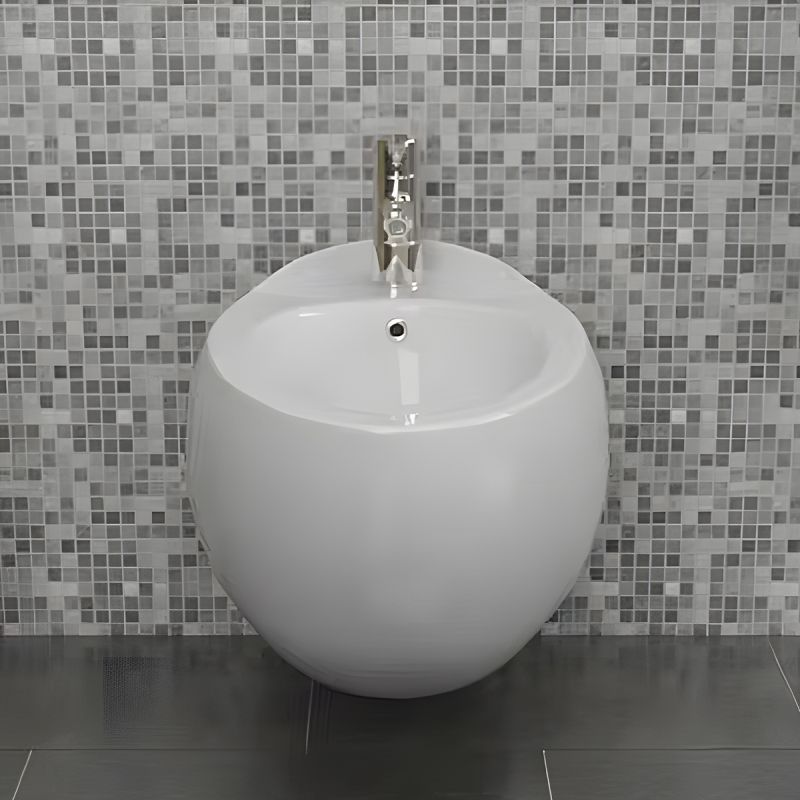 Vas Bideu EGO Angelo, Alb, 57x40 cm, montaj suspendat, cu preaplin