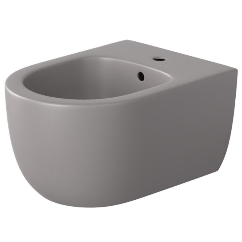 Vas bideu EGO Michael, 49x36 cm, Gri, Power Colour, semi-mat, montaj suspendat, cu preaplin