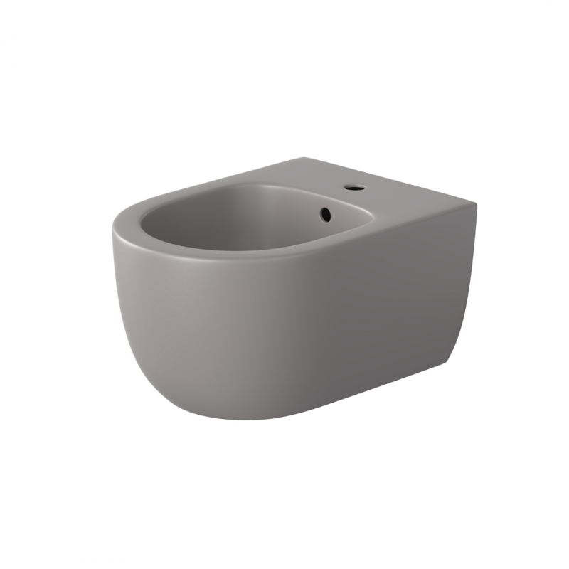 Vas bideu EGO Michael, 49x36 cm, Gri, Power Colour, semi-mat, montaj suspendat, cu preaplin