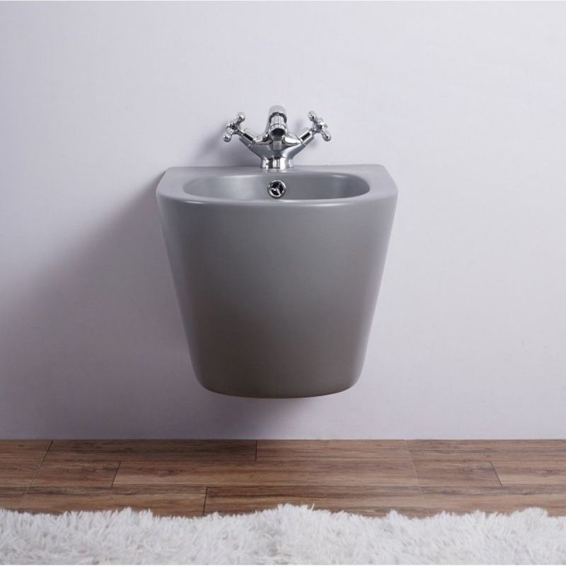 Vas bideu, Gri Mat, Power Color, 49x36 cm, montaj suspendat, ceramica sanitara, Ben