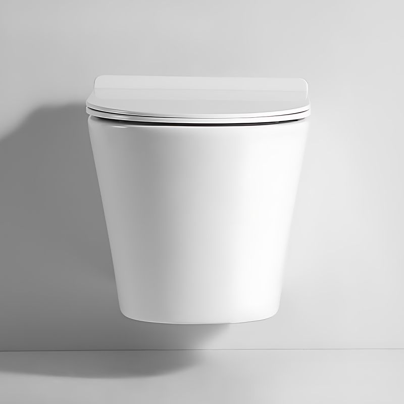 Vas wc, Alb lucios, montaj suspendat, 51x36 cm, capac duroplast, ceramica sanitara, Toledo