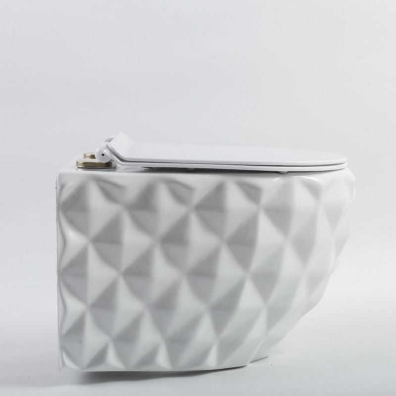 Vas Wc, Alb Lucios, Rimless, 49x36 cm, montaj suspendat, capac Duroplast, ceramica sanitara, Sidef