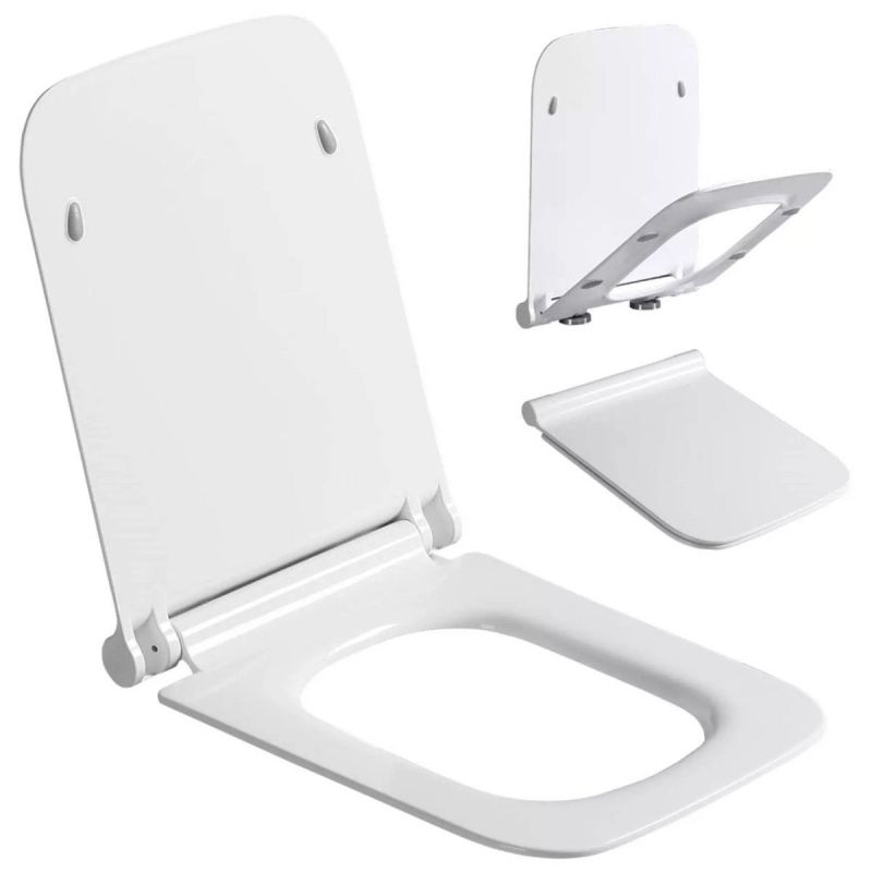 Vas wc Alfonso Rimless montaj pe podea, capac slim, 56x35 cm, Alb, ceramica sanitara