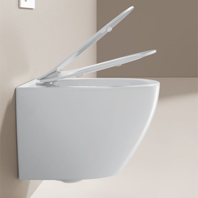 Vas Wc Ben, Alb, Rimless, 49x37 cm, montaj suspendat, capac Duroplast, ceramica sanitara