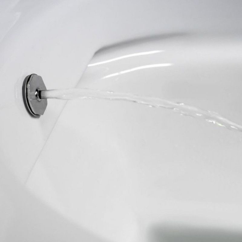 Vas wc cu functie de bideu, Rimless, Taharet, baterie apa calda/rece, Alb, montaj suspendat, capac Soft-Close, 55x36 cm,  Angi