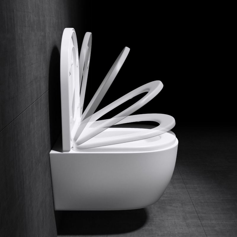 Vas Wc EGO-106, Alb, suspendat, capac Duroplast inclus, 48x35.5 cm