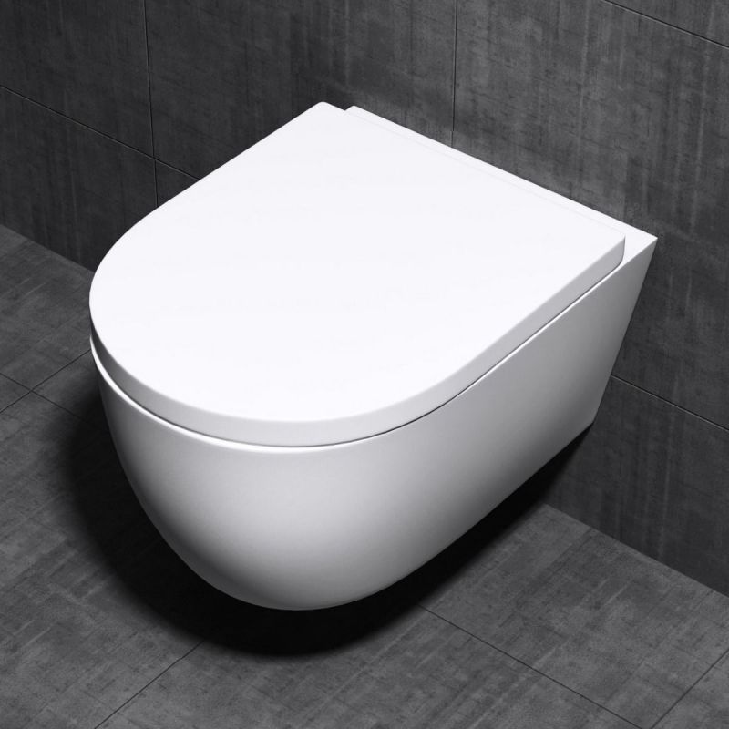 Vas Wc EGO-106, Alb, suspendat, capac Duroplast inclus, 48x35.5 cm