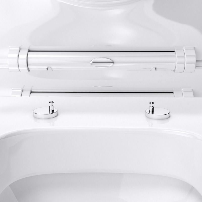 Vas wc EGO-304T, Alb, montaj pe podea, capac Silent Close, ceramica sanitara, 65x39 cm