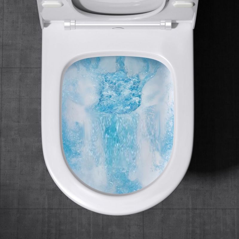 Vas wc EGO-304T, Alb, montaj pe podea, capac Silent Close, ceramica sanitara, 65x39 cm