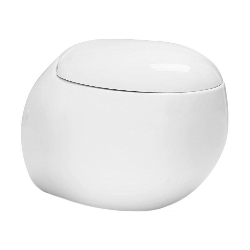 Vas WC EGO Angelo, Alb, 60x43 cm, montaj suspendat, capac duroplast slim soft-close inclus