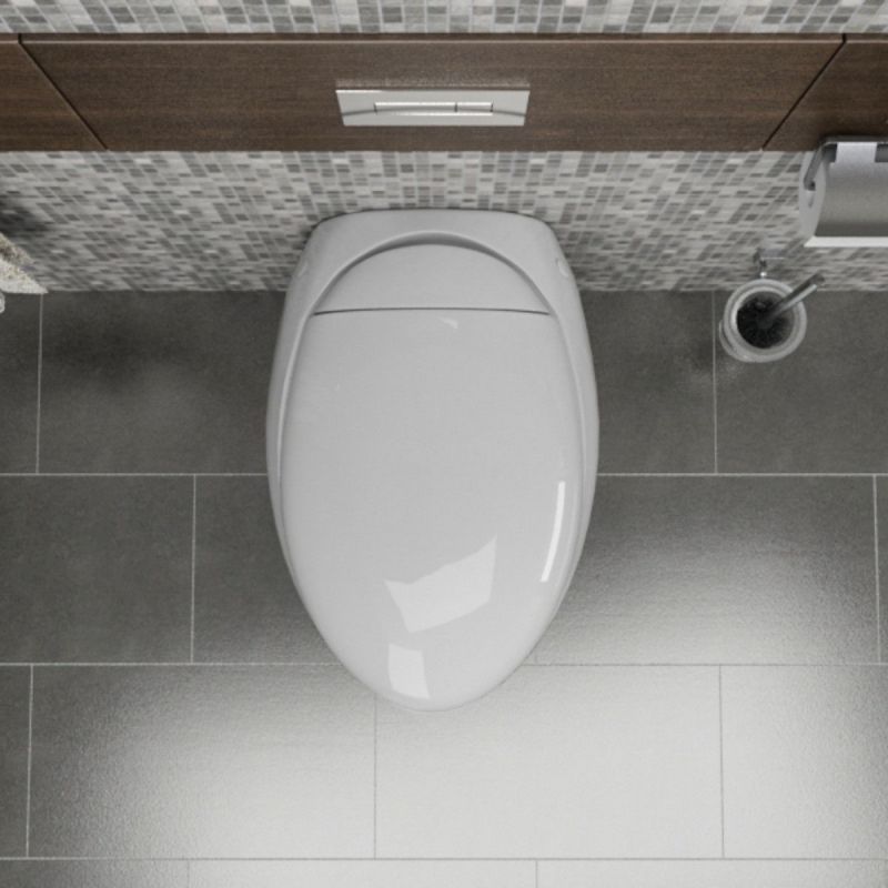 Vas WC EGO Angelo, Alb, 60x43 cm, montaj suspendat, capac duroplast slim soft-close inclus