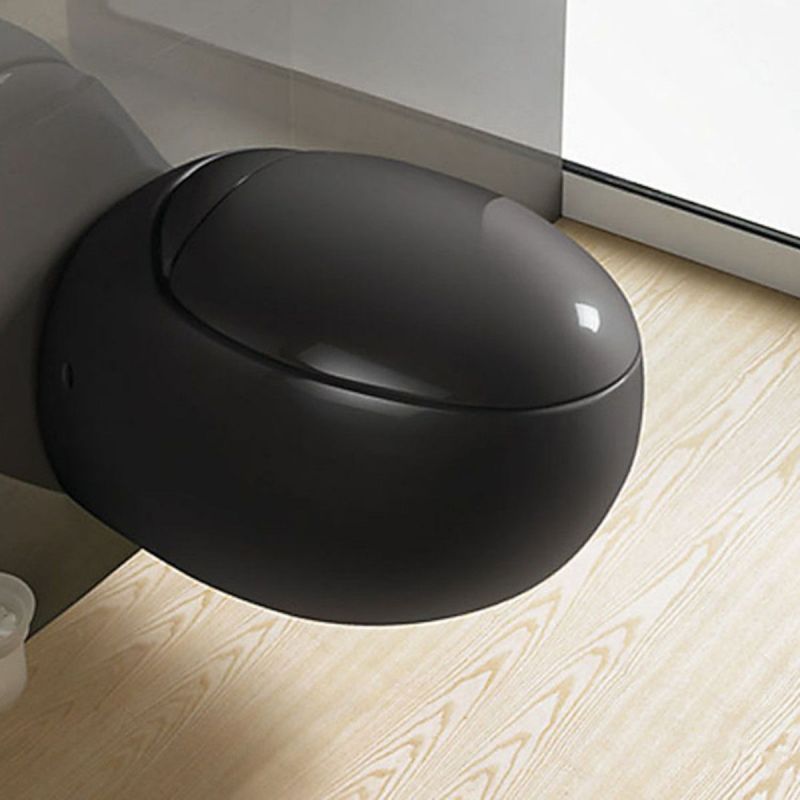 Vas WC EGO Angelo, Negru mat, Power Colour, 60x43 cm montaj suspendat, capac duroplast slim soft-close inclus