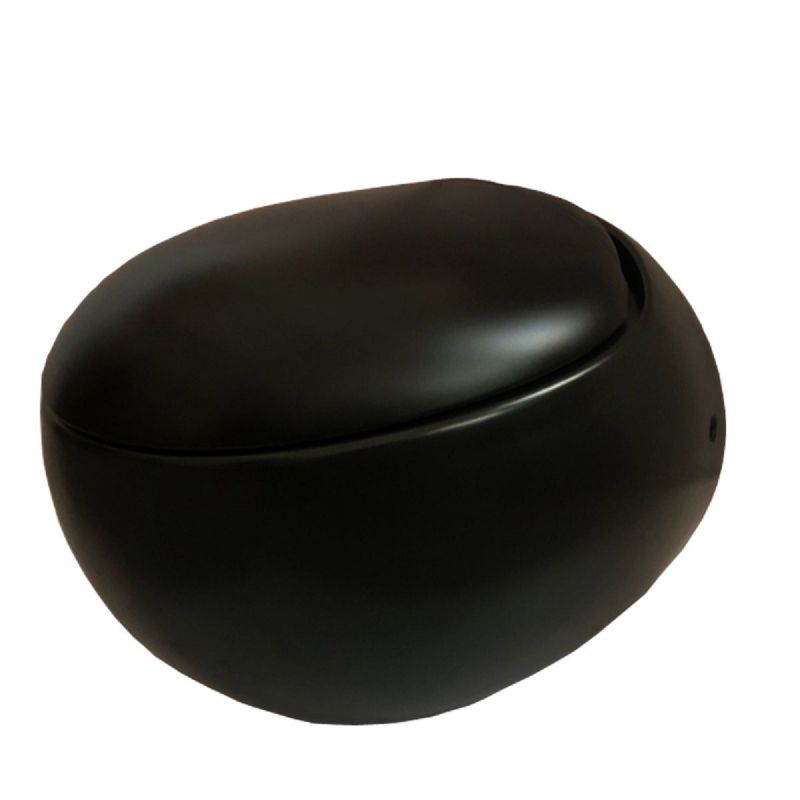 Vas WC EGO Angelo, Negru mat, Power Colour, 60x43 cm montaj suspendat, capac duroplast slim soft-close inclus