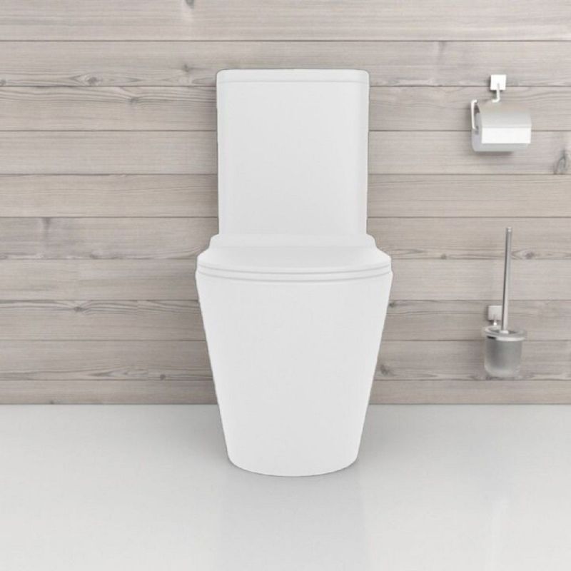 Vas WC EGO Dario Rimless, rezervor inclus, 2 piese, Alb Lucios, 60x36 cm, montaj podea, capac duroplast slim soft-close inclus
