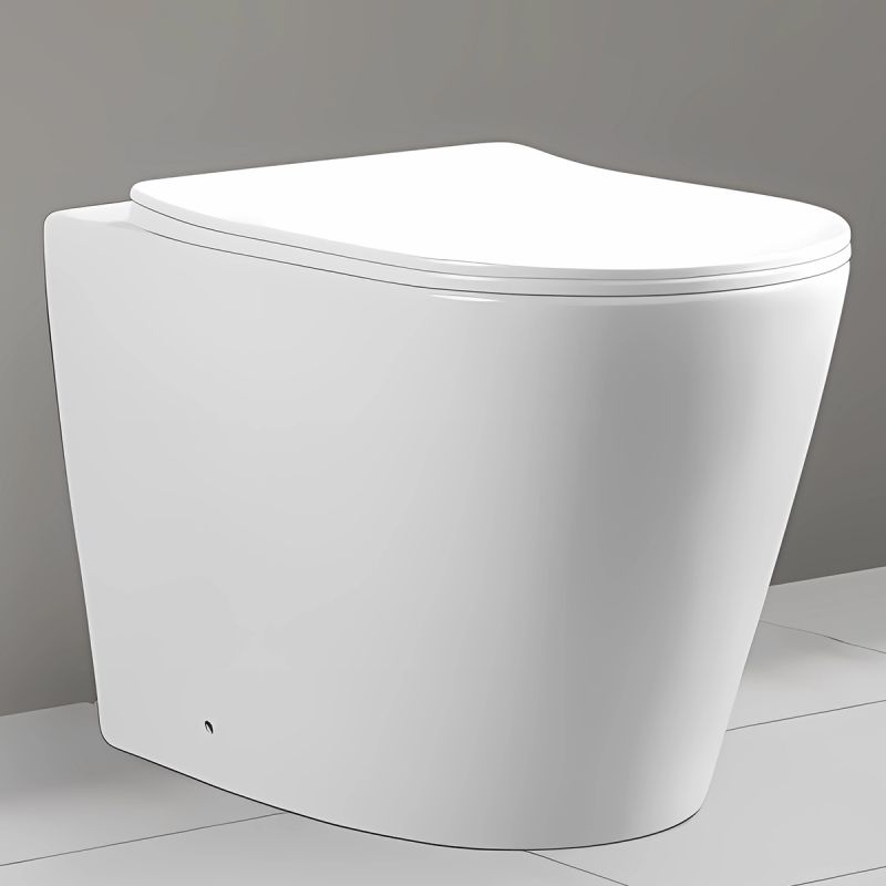 Vas WC EGO Galo, Rimless, Alb, 56x36 cm montaj podea, capac duroplast slim soft-close inclus