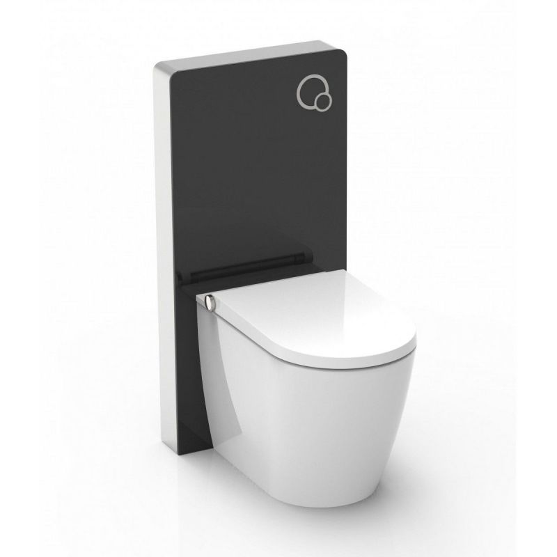 Cadru wc cu rezervor din sticla securizata neagra, dimensiunea 100x48 cm , montaj pe podea, Ego-Lilium