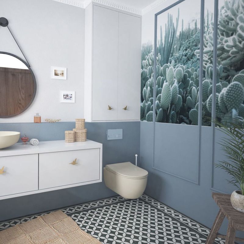 Vas WC EGO Michael Rimless, 49x37 cm, Jasmine semi-mat, Power Colour, montaj suspendat, capac duroplast soft-close easy off