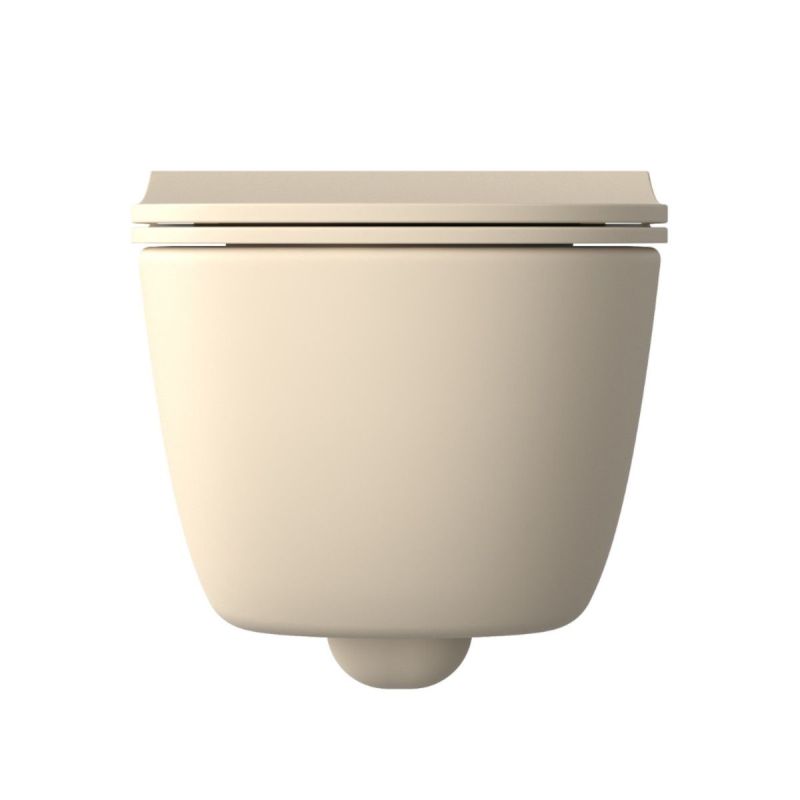 Vas WC EGO Michael Rimless, 49x37 cm, Jasmine semi-mat, Power Colour, montaj suspendat, capac duroplast soft-close easy off
