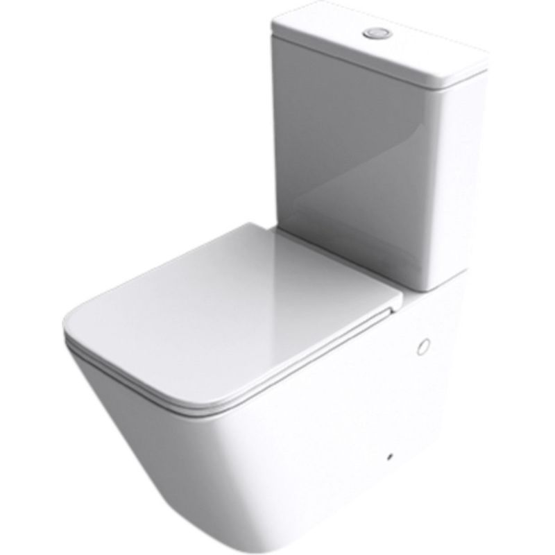 Vas wc Ego-S112T Rimless, rezervor inclus, 63x37 cm, Alb, ceramica sanitara, capac cu inchidere Soft Close