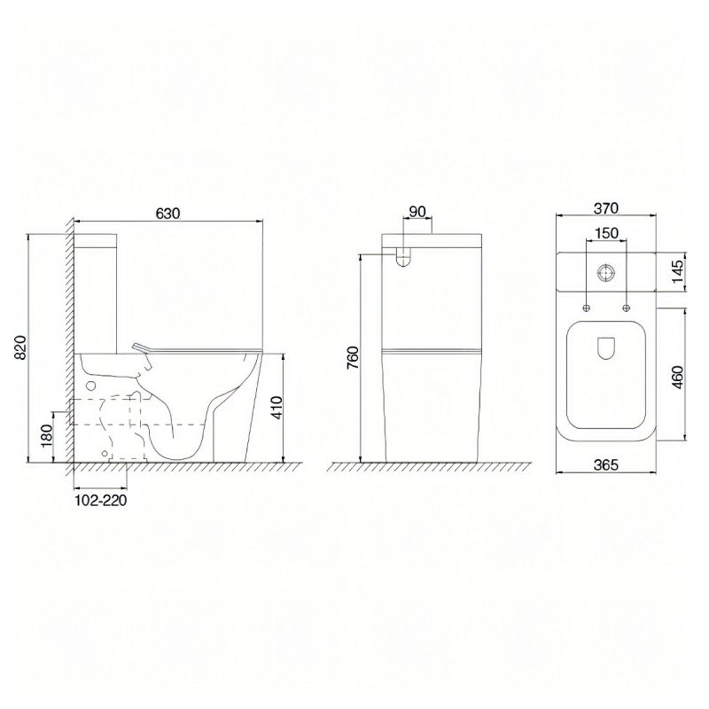 Vas wc Ego-S112T Rimless, rezervor inclus, 63x37 cm, Alb, ceramica sanitara, capac cu inchidere Soft Close