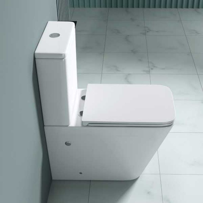 Vas wc Ego-S112T Rimless, rezervor inclus, 63x37 cm, Alb, ceramica sanitara, capac cu inchidere Soft Close