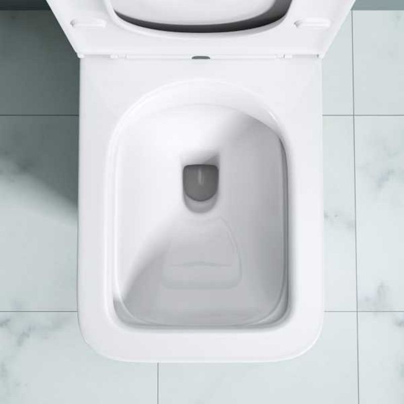 Vas wc Ego-S112T Rimless, rezervor inclus, 63x37 cm, Alb, ceramica sanitara, capac cu inchidere Soft Close