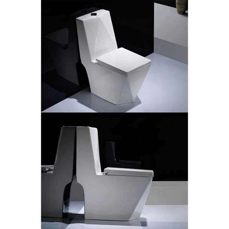Vas WC Enrico, SifonFlush, Alb, 68x37 cm, Rezervor Inclus, montaj podea, capac cu soft-close inclus