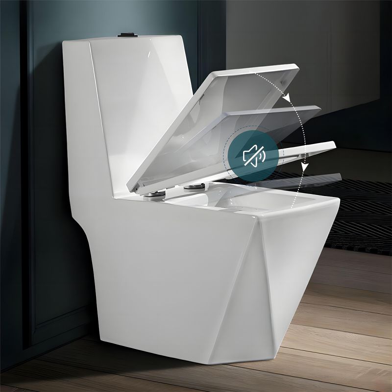 Vas WC Enrico, SifonFlush, Alb, 68x37 cm, Rezervor Inclus, montaj podea, capac cu soft-close inclus