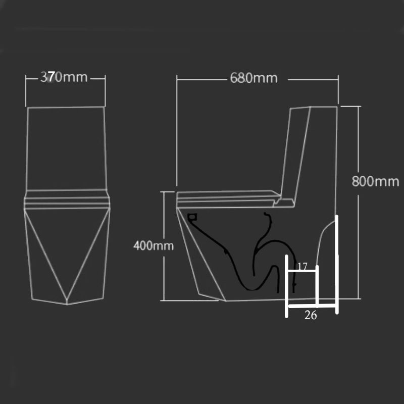 Vas WC Enrico, SifonFlush, Alb, 68x37 cm, Rezervor Inclus, montaj podea, capac cu soft-close inclus