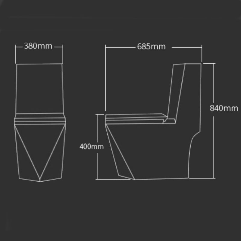 Vas WC Enrico, SifonFlush, Alb, 68x37 cm, Rezervor Inclus, montaj podea, capac cu soft-close inclus
