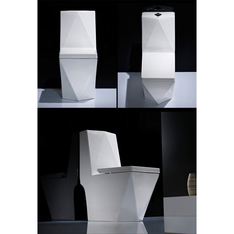 Vas WC Enrico, SifonFlush, Alb, 68x37 cm, Rezervor Inclus, montaj podea, capac cu soft-close inclus