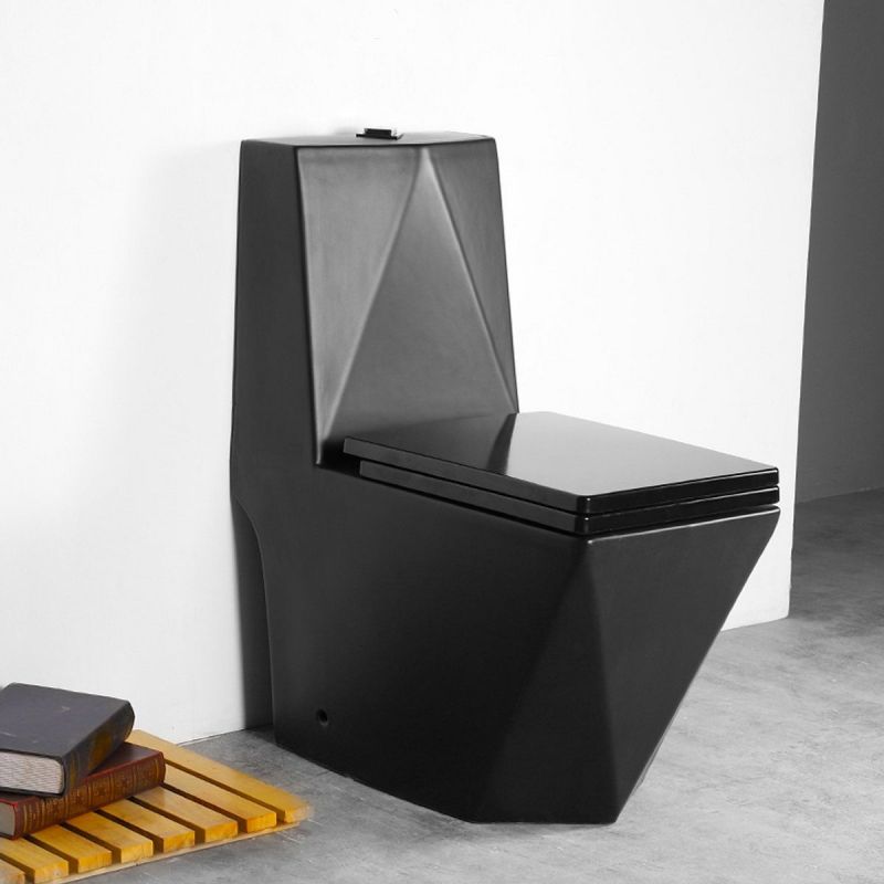 Vas WC Enrico, SifonFlush, Negru Mat, Power color, 68x37 cm, Rezervor Inclus, montaj podea, capac cu soft-close inclus