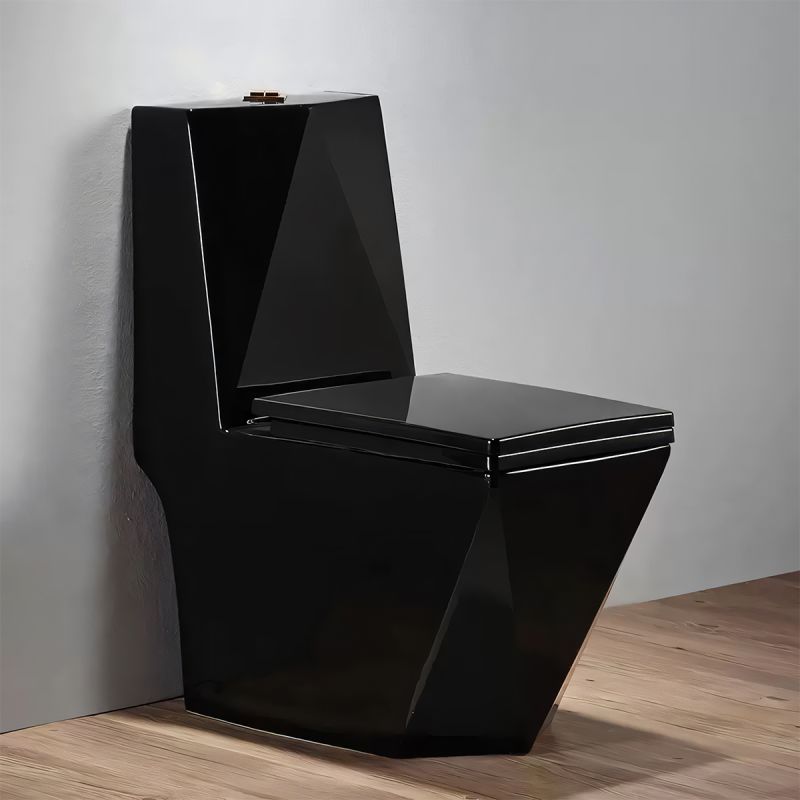 Vas WC Enrico, SifonFlush, Negru Mat, Power color, 68x37 cm, Rezervor Inclus, montaj podea, capac cu soft-close inclus