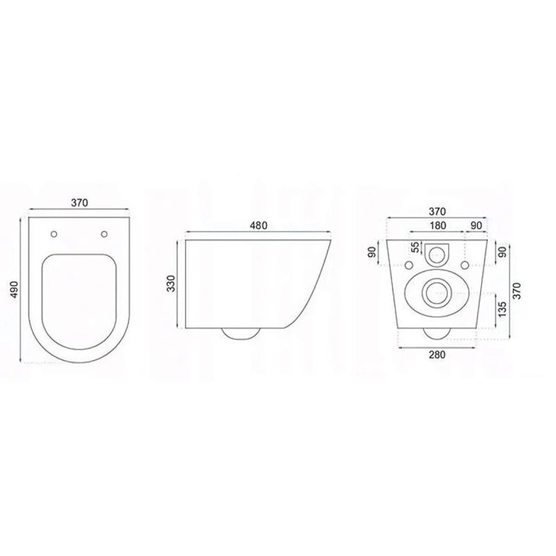 Vas Wc, finisaj marmura, Rimless, 49x37 cm, montaj suspendat, capac cu Soft-Close, ceramica sanitara, Ben