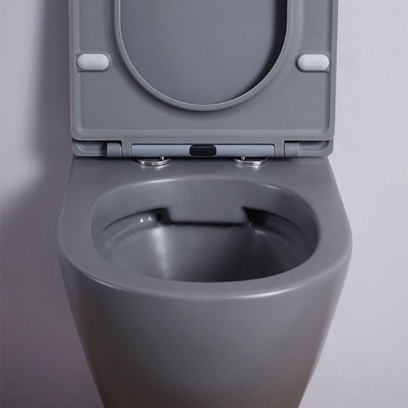 Vas Wc, Gri Mat, Power Color, Rimless, 49x37 cm, montaj suspendat, capac Duroplast, ceramica sanitara, Ben