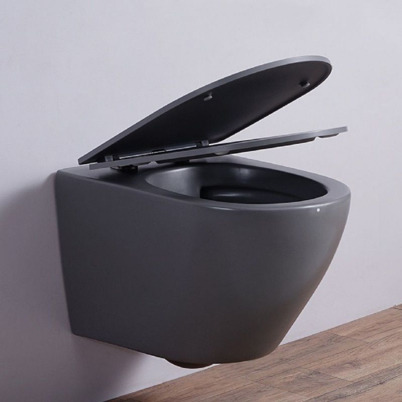 Vas Wc, Gri Mat, Power Color, Rimless, 49x37 cm, montaj suspendat, capac Duroplast, ceramica sanitara, Ben