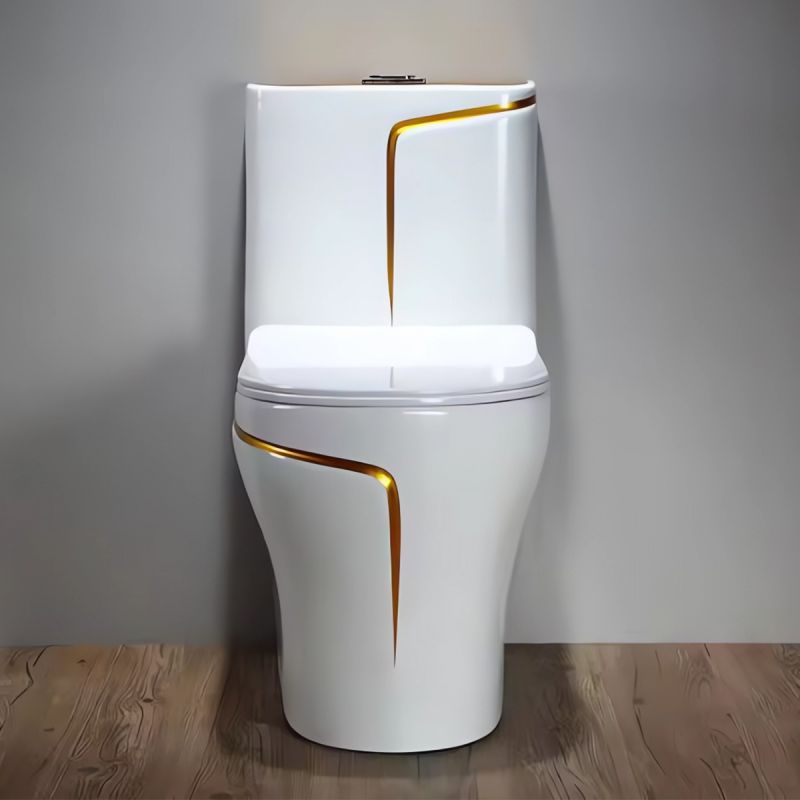 Vas WC Lazio, 70x37 cm, rezervor inclus, Alb Gold Line, montaj podea, capac cu soft-close inclus, Royalty Line by Ego